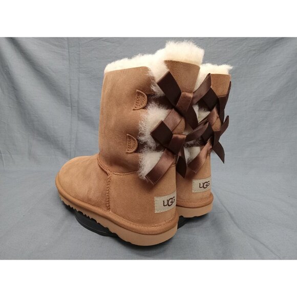 UGG Australia Girls K Bailey Bow II Chestnut Slip- On Boots Size 6 NEW IN BOX! - Picture 6 of 13